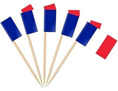 Produktbild von Zahnstocherflaggen Frankreich 100 Stück Papier Holz 3,5 x 2,5 cm