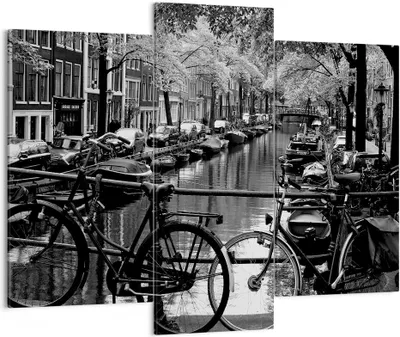 Produktbild von Bild auf Leinwand - Leinwandbild - Holland Kanal - 130x100cm - Wand Bild - Wanddeko - Wandbilder - Leinwanddruck - Bilder - Kunstdruck - Wanddekoration - Leinwand bilder - Wandkunst - CB130x100-3516