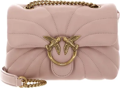 Produktbild von PINKO Leder Umhängetasche Schultertasche Love Puff Mini CL Sheep Nappa Quilt Cipria - Antique Gold lachsfarben