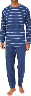 Produktbild von Normann Herren langarm Schlafanzug Pyjama in eleganter Streifenoptik ; navy , 54