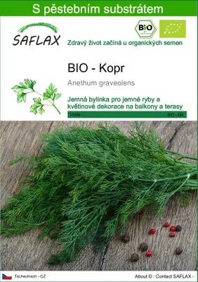 Obrázek produktu pro SAFLAX - BIO - Kopr - Anethum graveolens - 700 Semena - S pěstebním substrátem bez klíčků