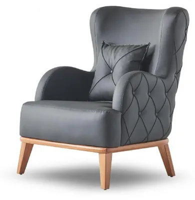 Zdjęcie produktu dla Czarny fotel gabinetowy Chesterfield mebel jednoosobowy