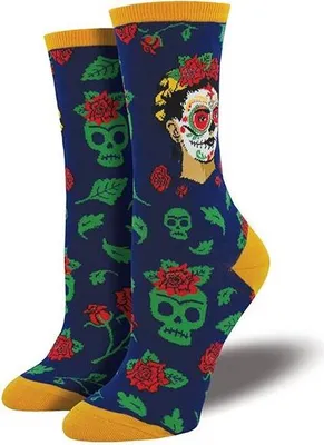 Produktbild von Socksmith - Dia de los Frida - blau, gr. 39 -42. No boring Socks!