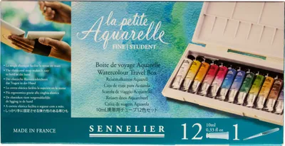 Produktbild von Sennelier La Petite Reisekasten Set - 12x10ml Aquarellfarbe +1 Pinsel N131682.00