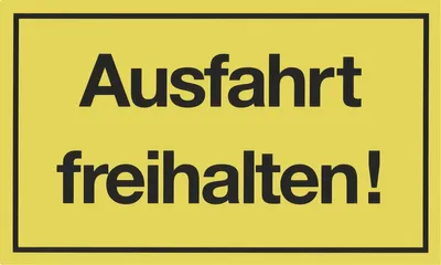 Produktbild von Hinweisschild "Ausfahrt freihalten" gelb, 15 x 25 cm aus Kunststoff