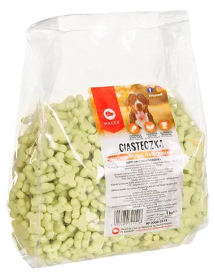 Zdjęcie produktu dla Smaczki MACED MIĘTOWE KOSTECZKI dla SZCZENIAKA 1KG