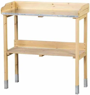 Productafbeelding van Famanu plantentafel met ophangklemmen - Verzinkt werkblad, 76 x 37 x 81 cm