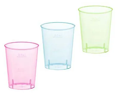 Image de 40 verres à eau-de-vie, PS 4 cl Ø 4,2 cm - 5,2 cm couleurs assorties