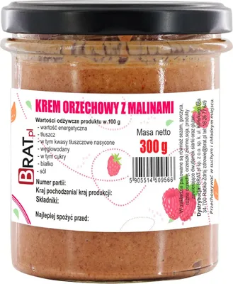 Obrázek produktu pro Lískooříškový krém s malinami 300g