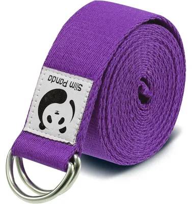 Produktbild von Yoga Gurt aus Baumwolle mit Schiebeschnalle aus Metall, 180/250cm, Lila