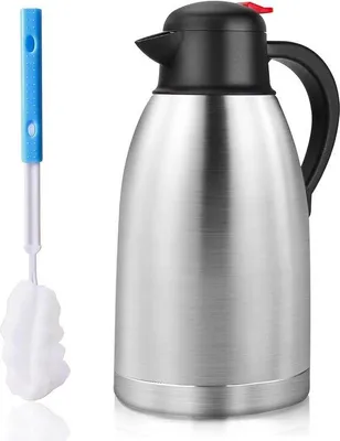 Zdjęcie produktu dla Termosy o pojemności 3 l z otworem i eleganckim drewnianym uchwytem – idealne na kawę lub herbatę, wykonane z dwuściennej stali nierdzewnej 304