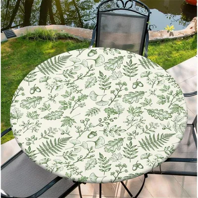 Produktbild von Runde Tischdecke Outdoor wetterfest mit Gummizug 120 cm Grün