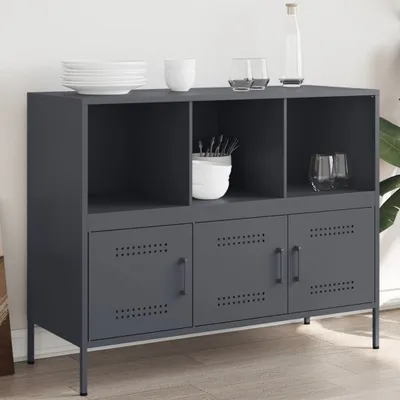 Produktbild von vidaXL Sideboard Anthrazit 100,5x39x79 cm Stahl