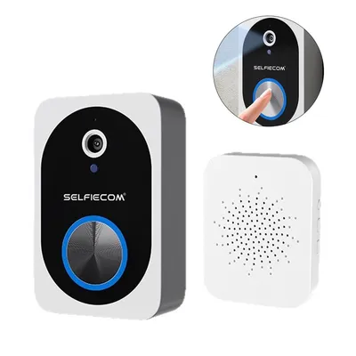 Produktbild von Intelligente Video-Türklingel,2.4G WLAN kabellose Türklingel-Kamera mit IZwei-Wege-Audio, Nachtsicht, Cloud-Speicher, geringem für die Haussicherheit