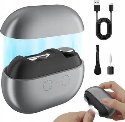 Produktbild von Elektrischer Nagelknipser 3-in-1 mit LED, 2 Stufen, Type-C, für Senioren und Kinder, grau