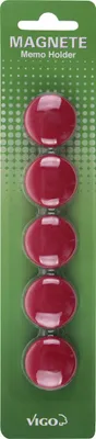 Produktbild von Vigo Magnete für Magnettafeln 5er Pack, rot, rund