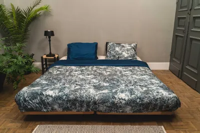 Produktbild von Kayori Bettwäsche-Garnitur Bankoh  Größe 135x200 + 80x80cm Farbe Blau