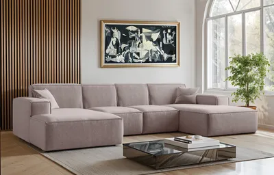 Produktbild von Kaiser Möbel Ecksofa U-Form Siena mit Stoff Maloy Dunkelbeige