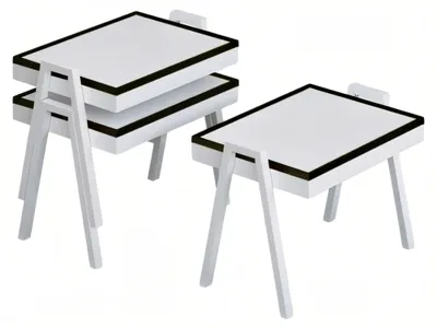 Immagine prodotto di Elegante set di tavolini in legno bianco dal design moderno