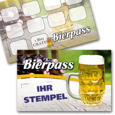 Produktbild von 50 Stück Bonuskarte Bier mit Stempelfeld