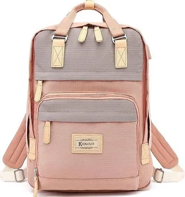Productafbeelding van Unyqoos® Damesrugzak voor laptop, 14 inch – waterafstotende nylon rugzak, gevoerd laptopcompartiment, 28x14x39 cm, 16 liter, lichtgewicht, geschikt voor school, reizen en werk