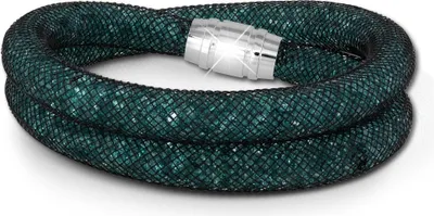 Image de SilberDream Bracelet pour femme 18cm vert Mini cristaux acier inoxydable nylon SDA051G9