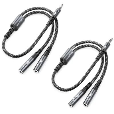 Produktbild von deleyCON AUX Audio Klinke Y Adapter Splitter 3,5mm, 2 Stück