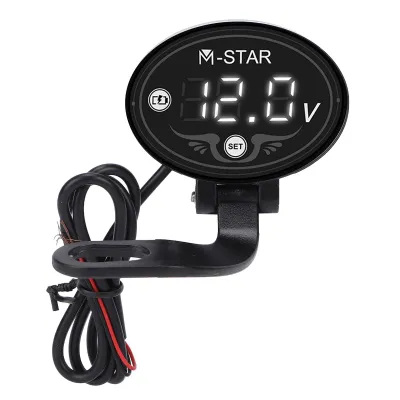 Produktbild von Motorrad-LED-Voltmeter, digital, 9–24 V, intelligent, wasserdicht, hochpräziser ABS-Batteriemonitor für sicheres Fahren