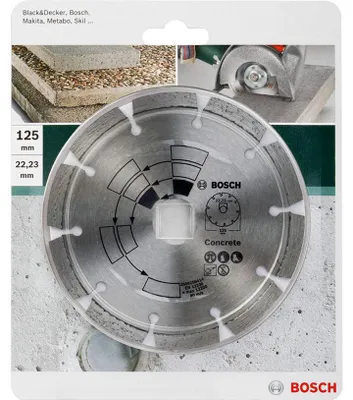 Obrázok produktu pre Bosch 2609256414, diamantová čepeľ, Betón, PWS 1000-125 PWS 1000-125 CE PWS 1300-125 CE, 2,2 cm, 12,5 cm, 7 mm