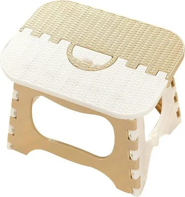 Produktbild von Famanu Klappbarer Hocker für Kinder - Tragbarer Hocker für Erwachsene - Outdoor Hilfe - Beige