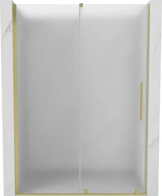 Image de Porte de douche coulissante Mexen Velar 160 cm, givrée, or brossé - 871-160-000-31-55