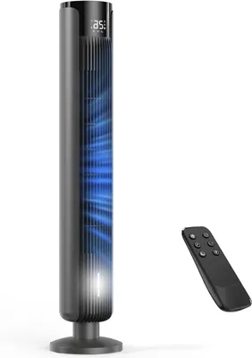 Obrázok produktu pre Stojaci ventilátor – Chladenie v domácnosti – Tichý chod (35 dB) – Oscilácia 70° – Čierna farba