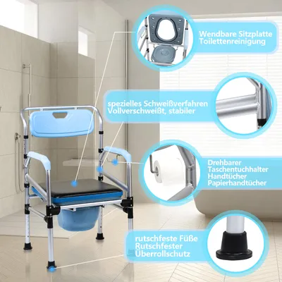Produktbild von Jopassy Toilettenstuhl Duschhocker & -sitze Toilettenhilfe Nachtstuhl ABS Schwangere Frauen Antirutschenden
