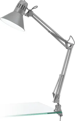 Produktbild von EGLO Tischlampe Firmo, 1 flammige Klemmlampe Vintage, Industrial, Retro, Schreibtischlampe, Klemmleuchte in Silber, Lampe mit Schalter, E27 Fassung