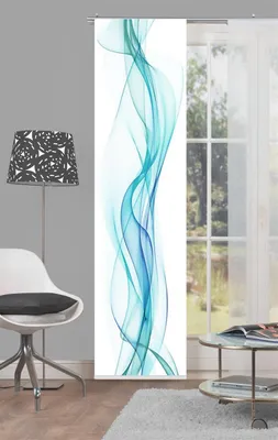 Produktbild von Home Wohnideen Schiebevorhang Dekostoff Digitaldruck "Haze" 245 x 60 cm Petrol