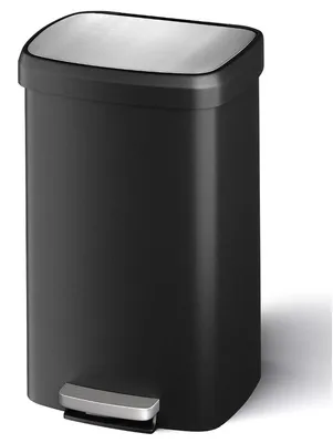 Obrázok produktu pre Kôš na kuchynský odpad – pedálový kôš – 50 litrov – veko s tichým zatváraním – plast – úzka konštrukcia – držiak na vrecia na odpad