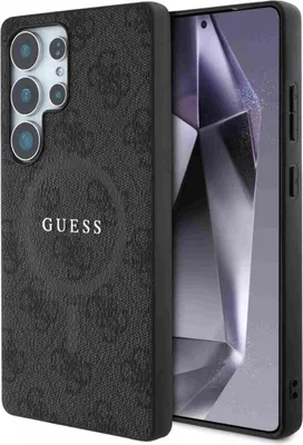 Produktbild von GUESS Tasche passend für SAMSUNG S25 Ultra GUHMS25LG4GFRK (Magnetische Polyurethan4G Ring Classic Logo) schwarz