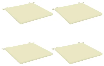 Imagen del producto de Cojines para asiento, juego de 4 unidades, 100% poliéster, color crema