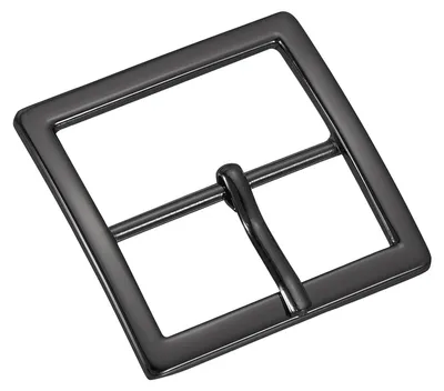 Metall-Rollschließe 38 mm, quadratische Mittelbrücke, schwarz