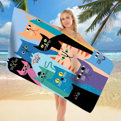 Image de Serviette de plage en microfibre douce, 90x180 cm