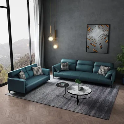 Produktbild von Sofa 3 Sitzer Ledersofa Couch Wohnlandschaft Garnitur Design Modern Sitz