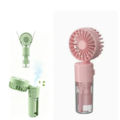 Produktbild von Handventilator mit Wasserkühlung,Tragbarer Mini Ventilator,Taschenventilator Mit 4 Geschwindigkeitsstufen,Faltbarer USB-Ventilator für Outdoor Rosa