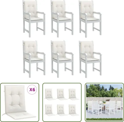 Image de The Living Store Coussins de chaise basse 6 pcs. Melange Creme 100x50x4 cm Tissu
