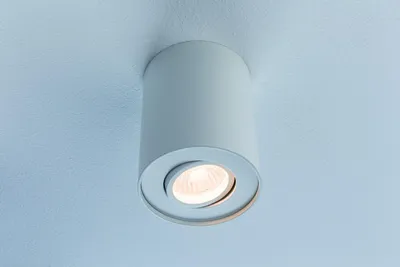 Image de Ensemble de spots encastrés Paulmann Premium, modèle Barrel, pivotants, ronds, avec LED, 1x6W, 9VA, 230V/350mA, diamètre 84mm, finition blanche mate