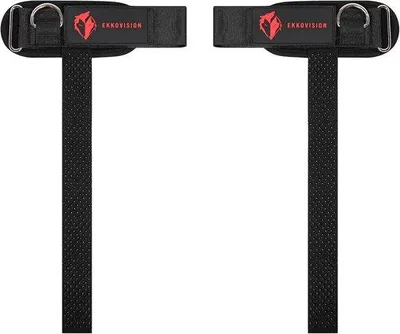 Produktbild von Gewichtheber-Armbänder mit D-Ring, verbesserter Griff, schwarzes Nylon, verstellbare Gewichtheber-Armbänder für das Training im Fitnessstudio, Krafttraining