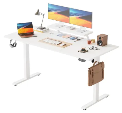 Höhenverstellbarer Schreibtisch 160x60 cm mit Monitorablage