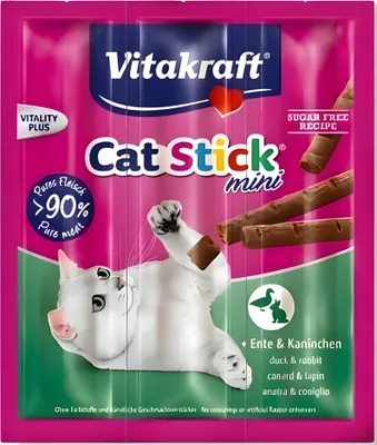 Image de Vitakraft Cat-Stick mini Canard & Lapin Contenu : 3 pièces