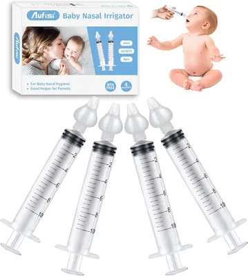 Produktbild von Nasenspülung für Babys – 4 Stück wiederverwendbare Nasenspülungen – 10 ml – Tragbar – Mit Silikonaufsatz