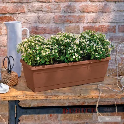 Produktbild von Venezia Blumenkasten Balkonkasten mit integriertem Untersetzer, terracotta, 50 cm