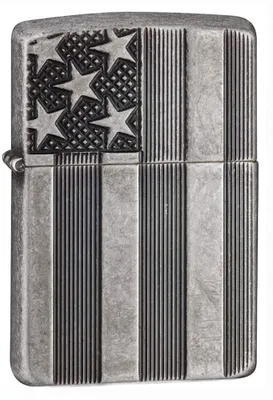 Produktbild von ZIPPO Feuerzeug 60001154 USA Flag Armor Case Antique Silver Plate